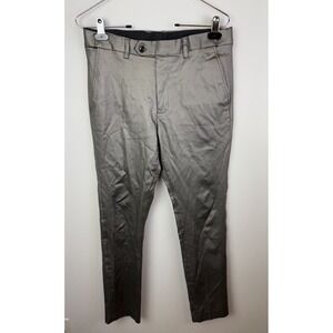 BARABAS Men's Solid‎ Color Shiny Chino Pants Silver Grandiose Estile Sz 30
